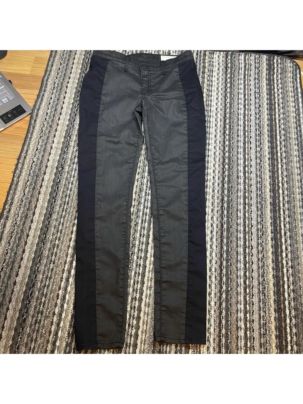 Rag & Bone Womens Mid Rise Split Ankle Coated Skinny Stretch Black Jeans Sz 29